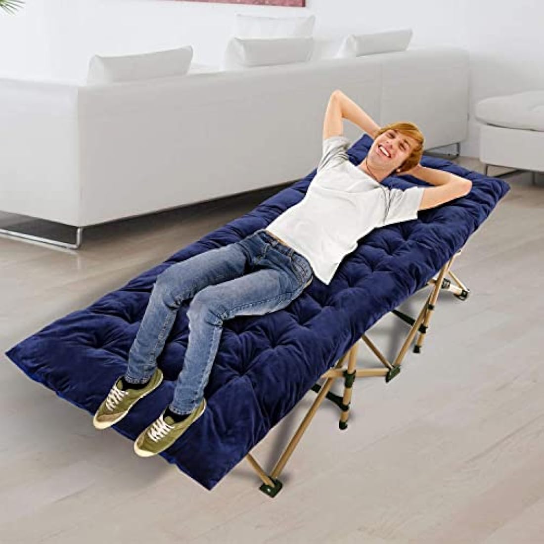 REDCAMP XL Mattress for Camping Bed, 190x75cm Soft Comfortable Cotton Thick Sleeping Mattress Pad