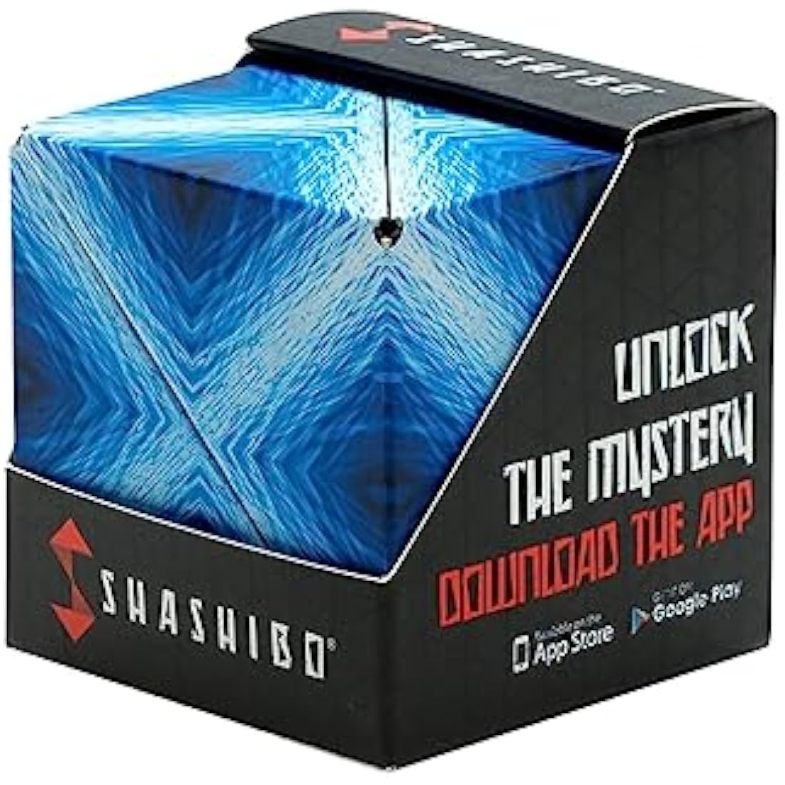 SHASHIBO Shape Shifting Box - Award-Winning, Patented Fidget Cube w/ 36 Rare Earth Magnets - Transforms Into Over 70 Shapes (Blue Planet)