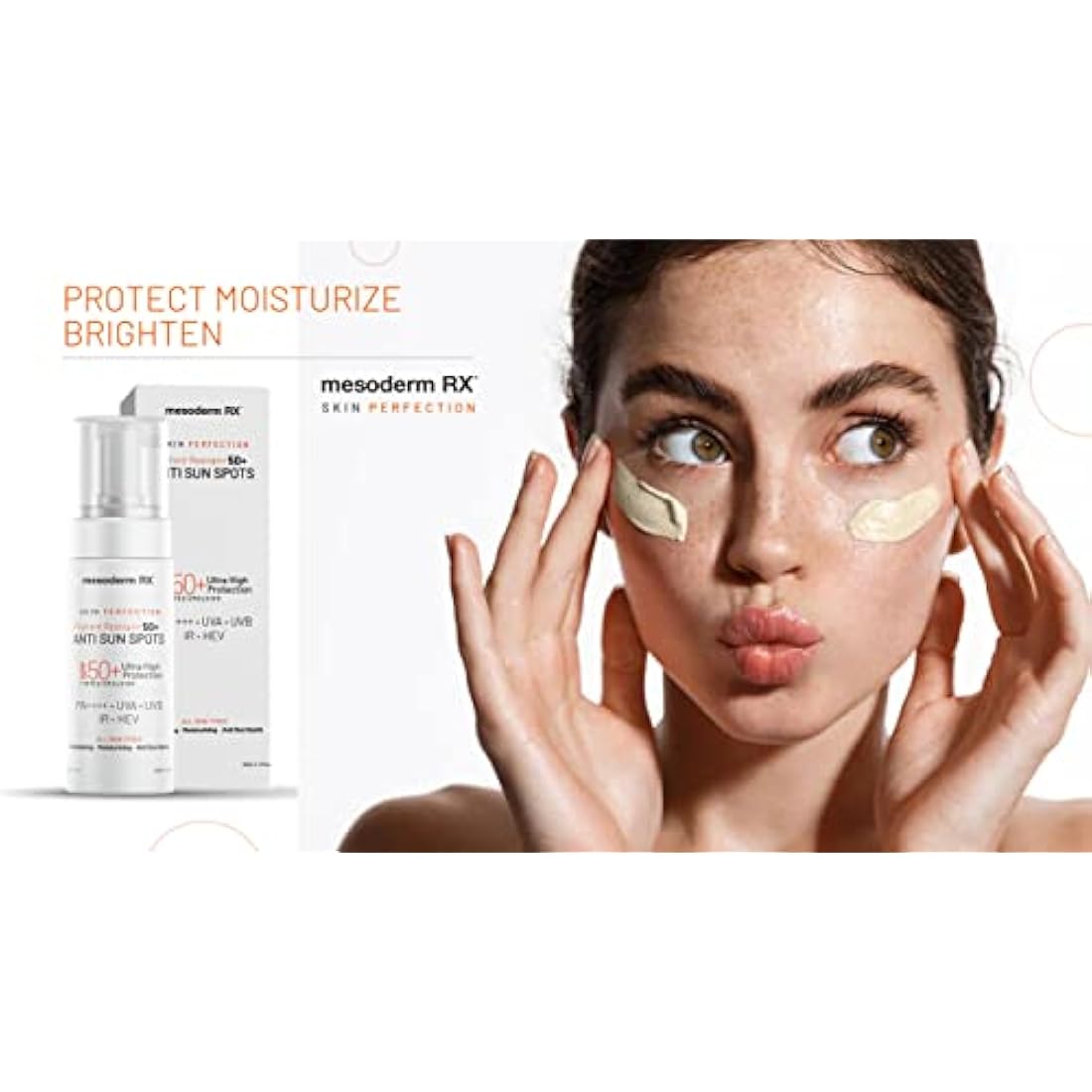 Mesoderm RX Pigment Restraint 50+ Anti Sun Spots, Protect and Nourish Face, Neck, Hands, 50ml