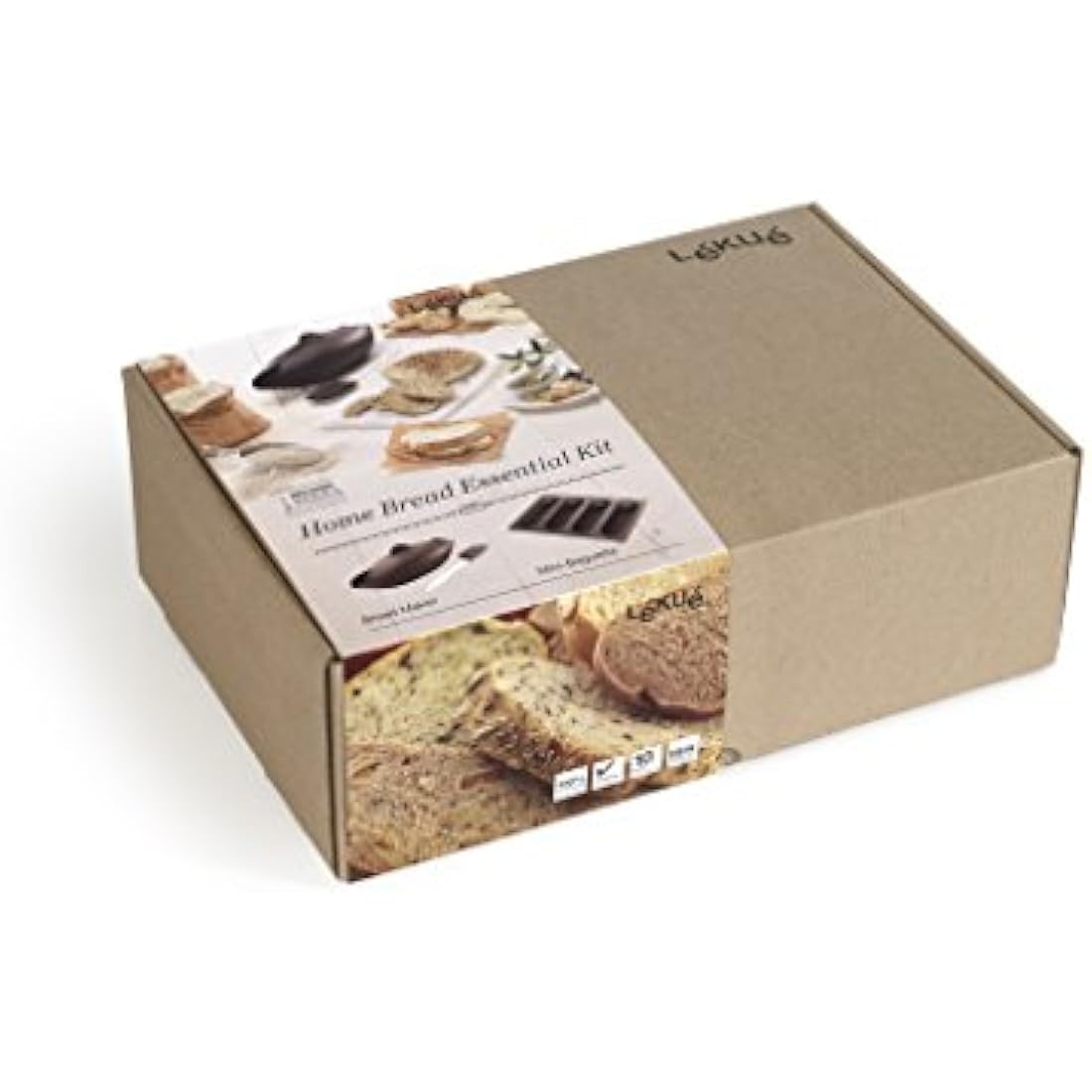 Lékué Homemade Bread Kit, Silicone, Brown, 30 x 25 x 15 cm