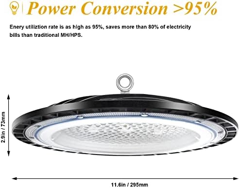 4Pack 200W UFO LED High Bay Light 20000 Lumens Industrial Lamp Commercial Area Lighting Fixture, Daylight White 6500K LED Shop LightsCommercial Lighting Fixture for Workshop Factory Warehouse Garage
