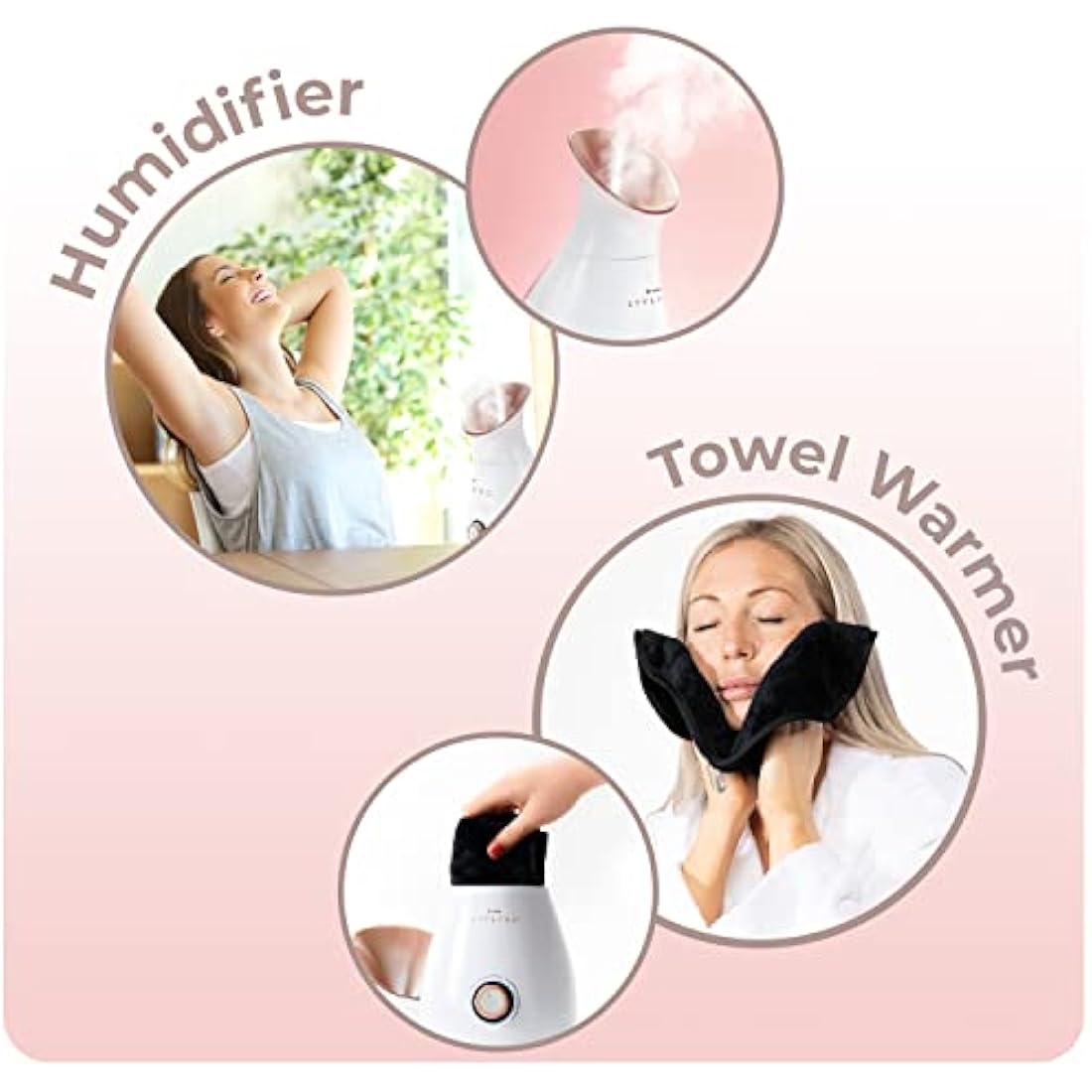 STYLPRO 4-in-1 Steamer: Face Steamer, Aromatherapy Diffuser, Humidifier and Towel Warmer - Ionic Face Mist for Deep Cleaning, Luxury Home Spa, Unclogs Pores