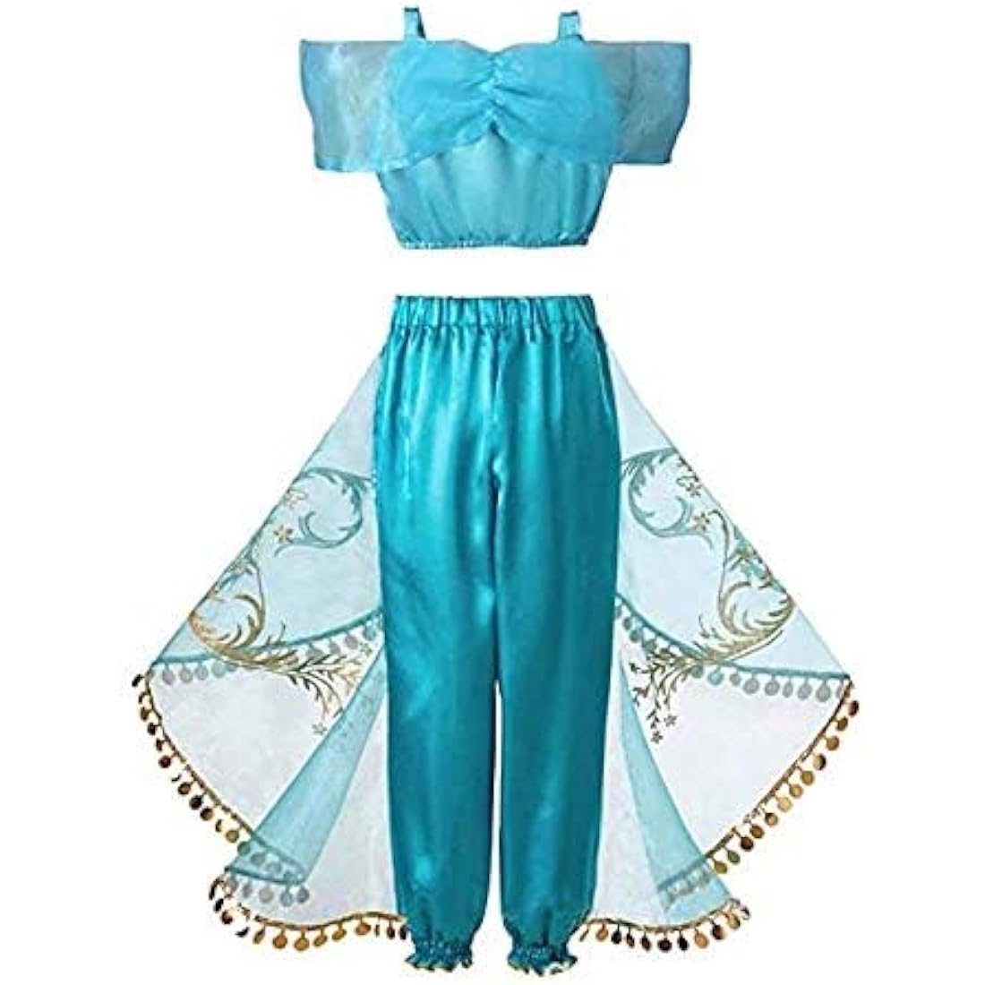 Atorcher Jasmine Princess Costume for Girls Sequined Princess Costume Set Dress Up for Kids Aladdin Costume Kids