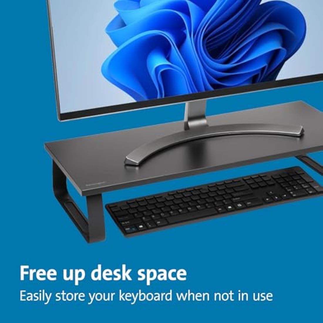 Kensington Extra Wide Monitor Stand for desks. Large computer stand/monitor stand/desk riser (K55726EU), Black