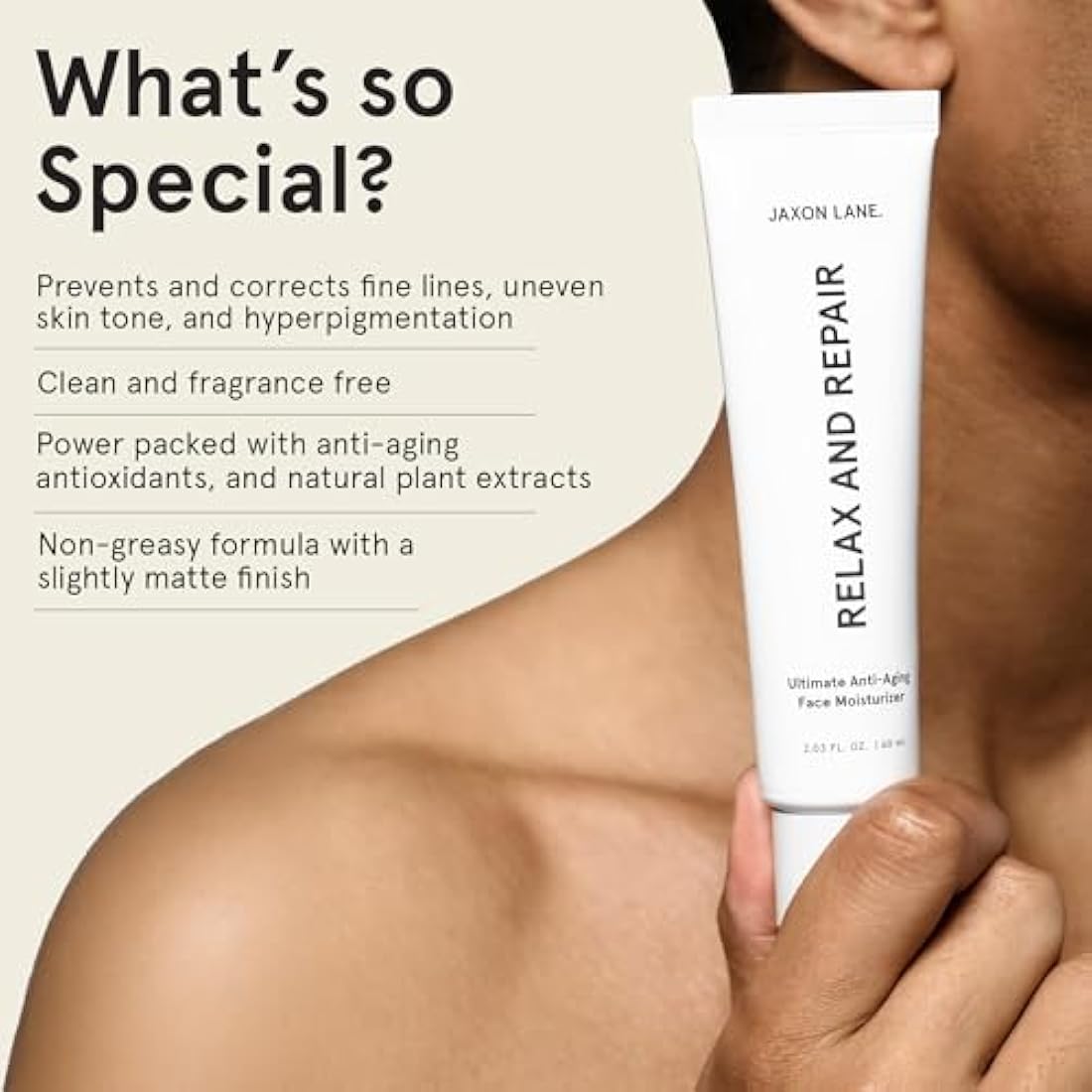 RELAX AND REPAIR Anti Aging Face Moisturizer for Men | Anti Wrinkle Cream for Face, Night Cream, Eye Cream with Niacinamide (Vitamin B3), Hyaluronic Acid, Vitamin E & Ceramides For Skin by Jaxon Lane