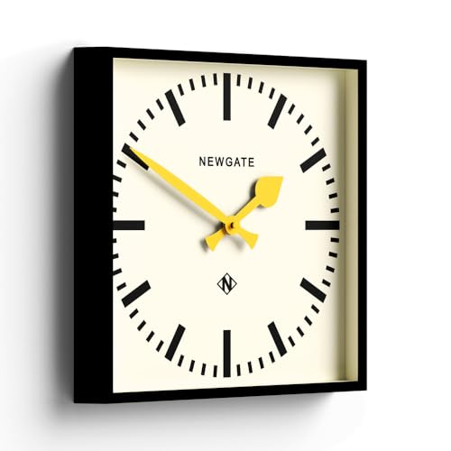 NEWGATE Number Five Railway Wall Clock - Square Clock - Kitchen Clock - Office Clock - Retro Clock - Designer Clock - Station Clock - Marker Dial
