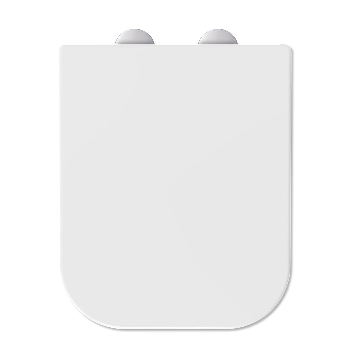 MASS DYNAMIC Square Toilet Seat Features Soft-Close, White Loo Seat with One-Button Quick Release for Hassle-Free Cleaning, Top Fixing Adjustable