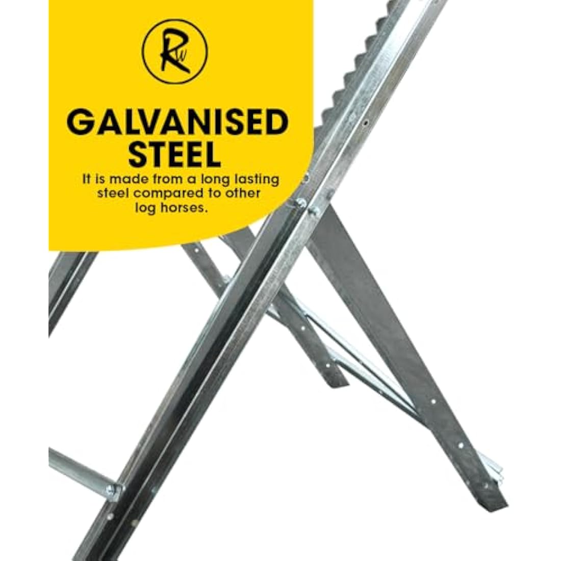 RocwooD Saw Horse Sawhorse Heavy Duty Metal Steel Foldable Adjustable Chainsaw Cutting Log Wood Stand Trestle Workmate Logging Sawing Forestry Workshop