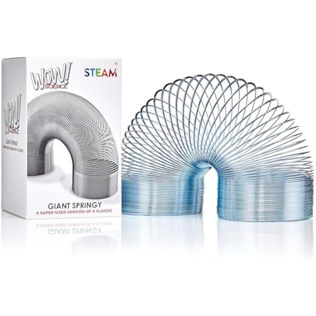 WOW! STUFF Super-Size Metal Spring Toy – Giant Stretchy Slinky for Kids and Adults – Classic Sensory STEM Toy, Performs Tricks, Walks Downstairs, Robust and Durable, Fun for All Ages 5+