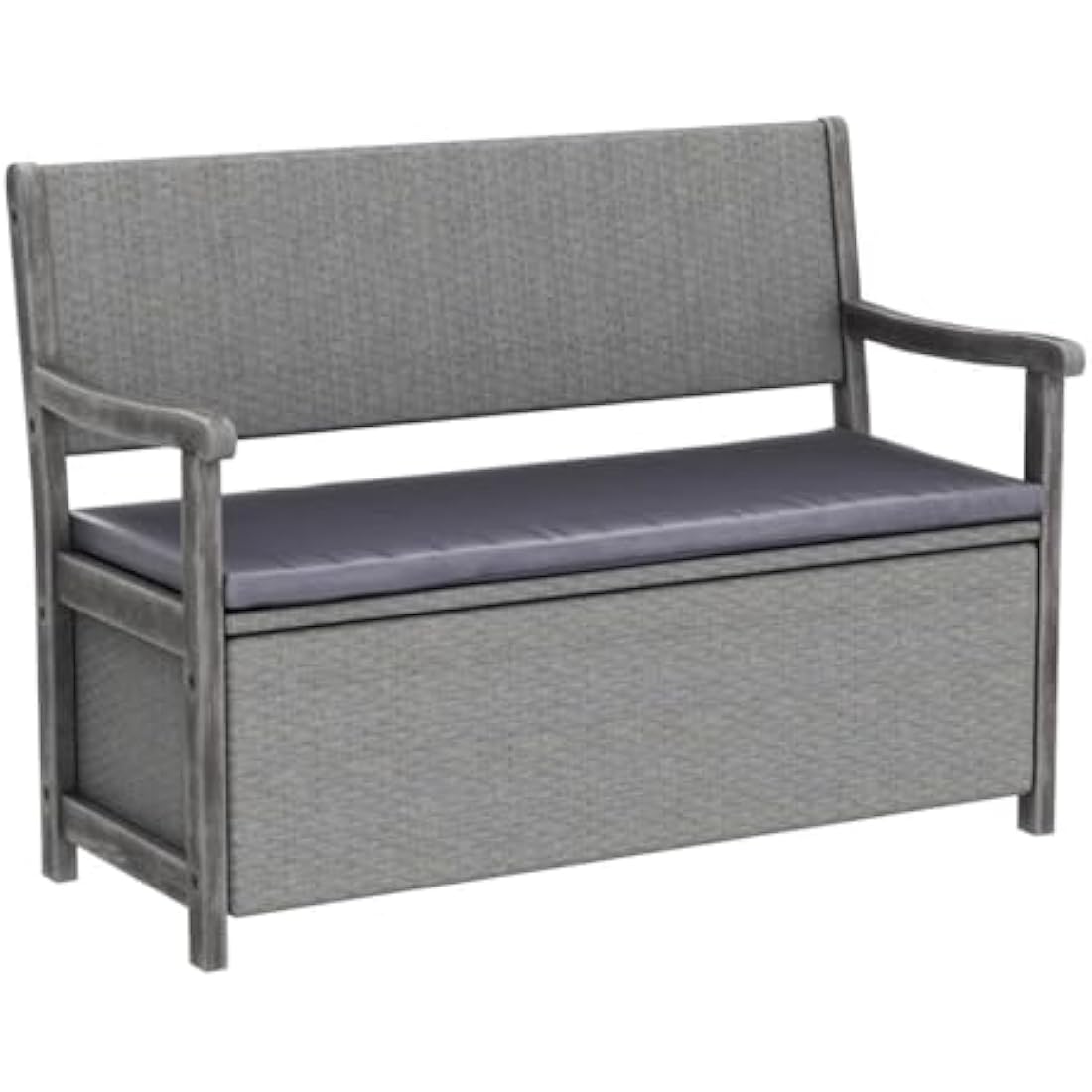 Rowlinson Alderley Rattan Storage Bench - Grey