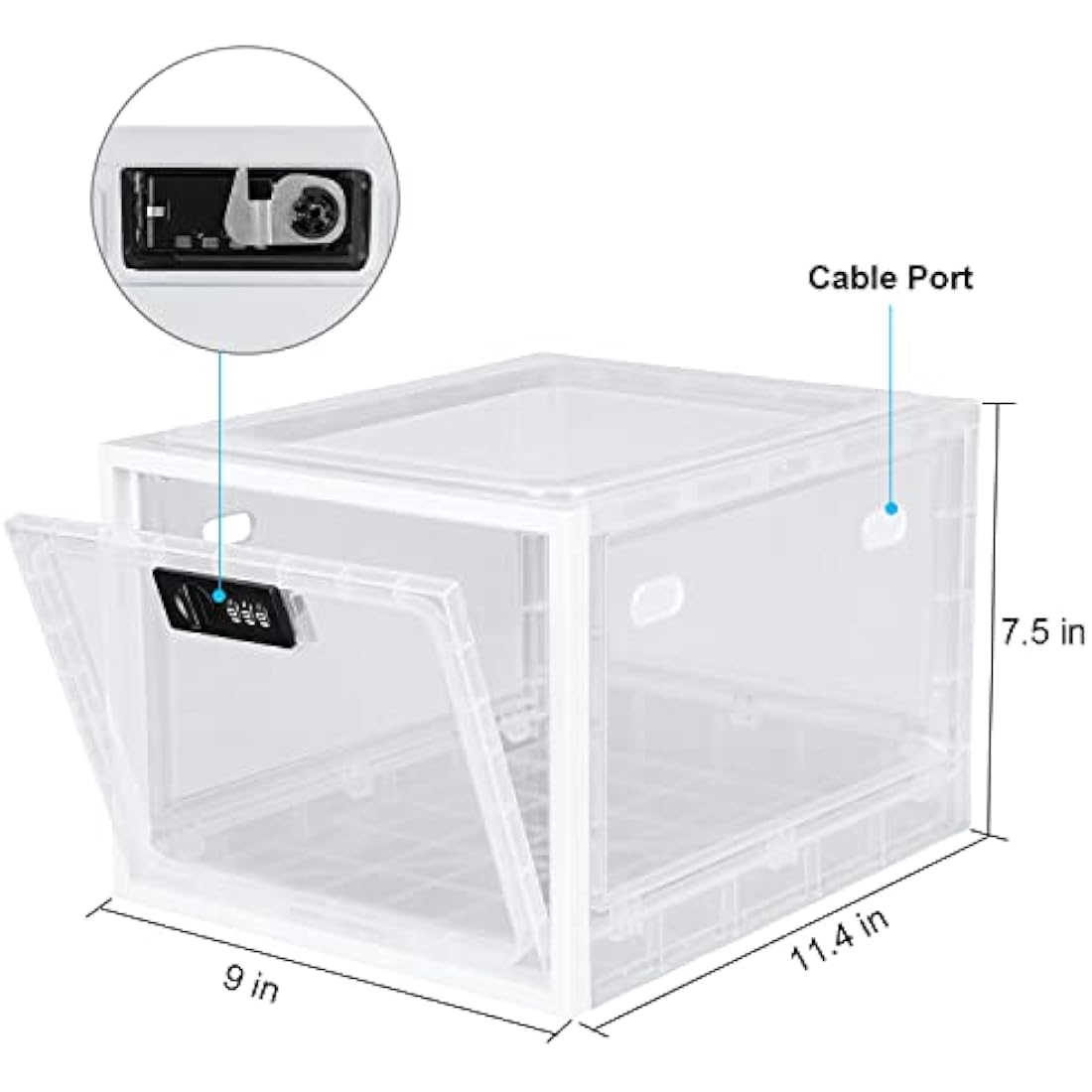 Lalifebuss Medicine Lock Box, Medication Lockable Container for Refrigerator Food Safe Locking Locker Tablet Phone for Kitchen Home School and Office Safety