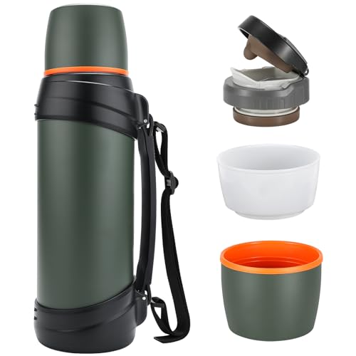 Olerd Large Flask - 2.5l Stainless Steel Insulated Bottle for Travel with BPA Free Cup - Oversized Vacuum Bottle