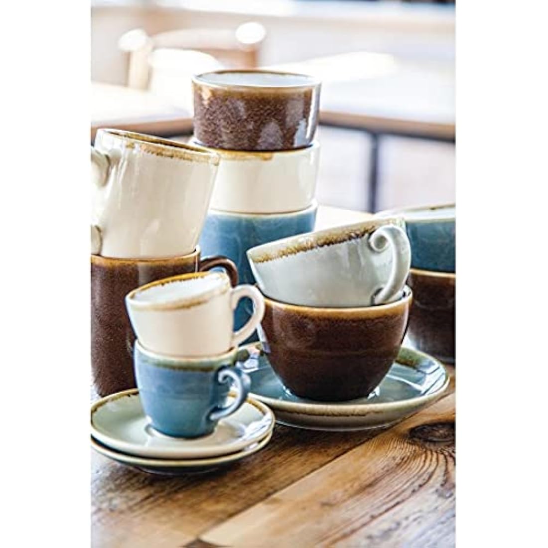 Olympia Kiln GP478 6x Cappucino Cup Moss 8oz/230ml Coffee Cups Tea Serving Tableware