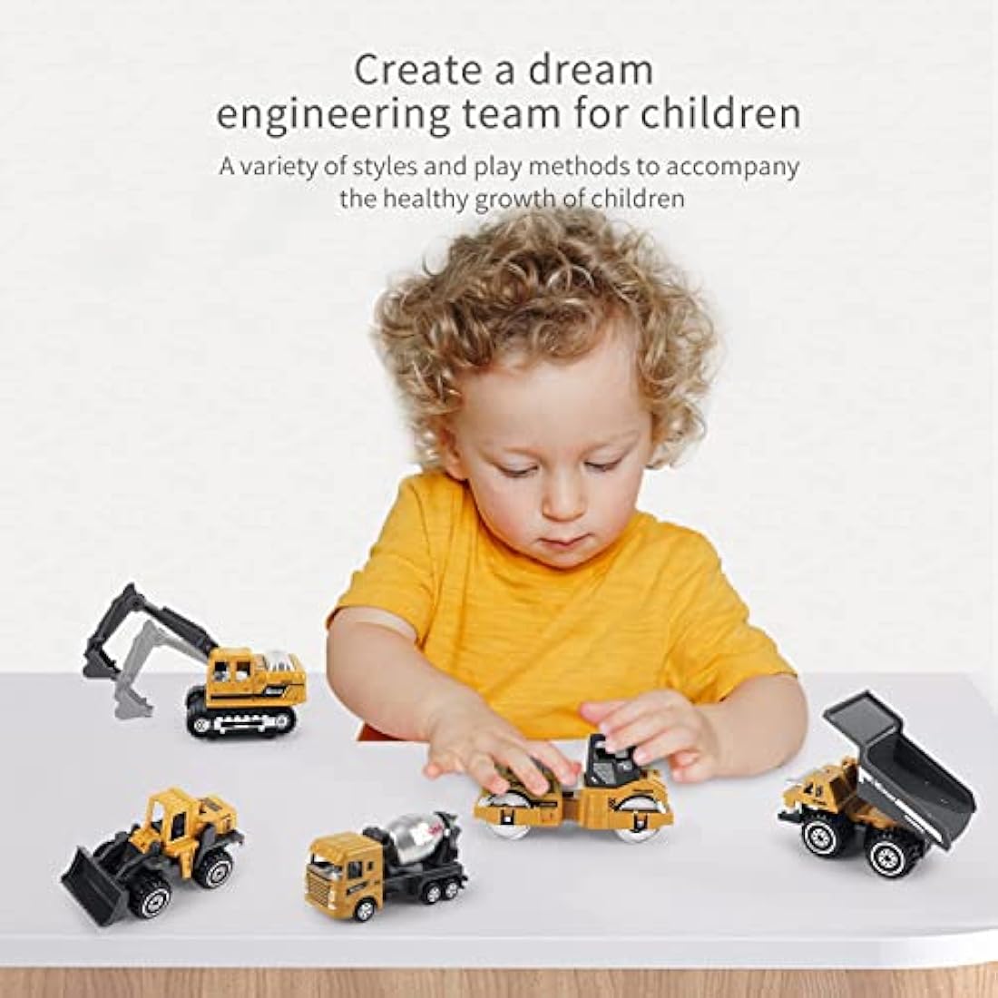 Coolplay Construction Vehicles Toy Set for Kids, Little Truck Cars Toy Roller Bulldozers Forklift Excavator Asphalt Car Dump for Boys 3 Years Old