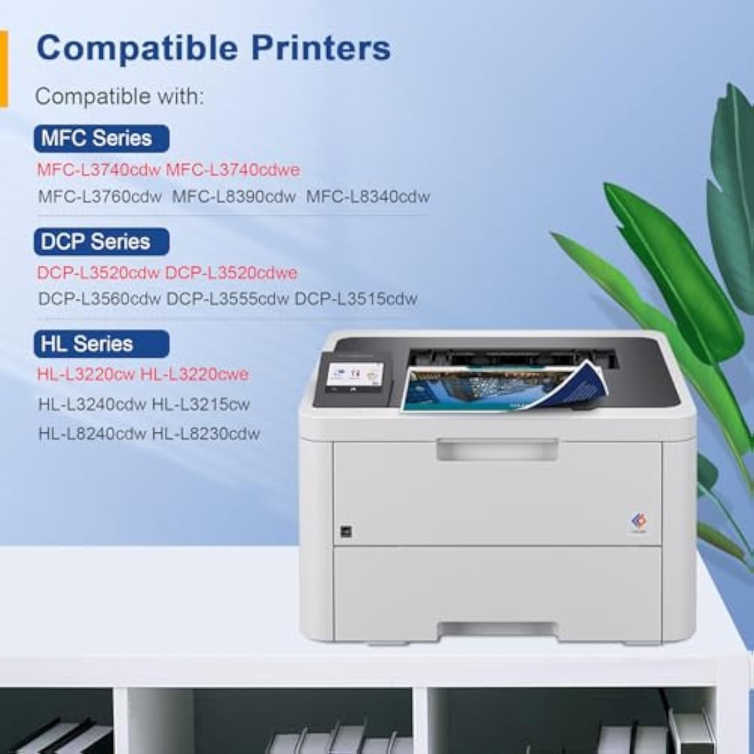 Palmtree TN248XL TN248 Toner Cartridges Compatible for Brother HL-L3220CWE Toner Brother DCP-L3520CDWE Brother HL-L3240CDW Brother DCP-L3560CDW Toner Brother MFC-L3760CDW MFC-L3740CDWE TN-248XL