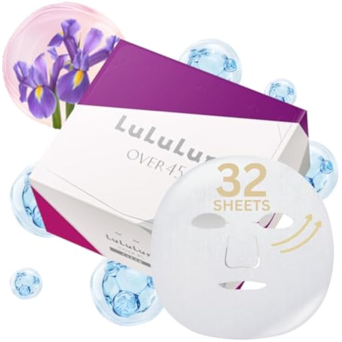 Lululun Over 45 Face Mask 32pcs - Iris Blue S