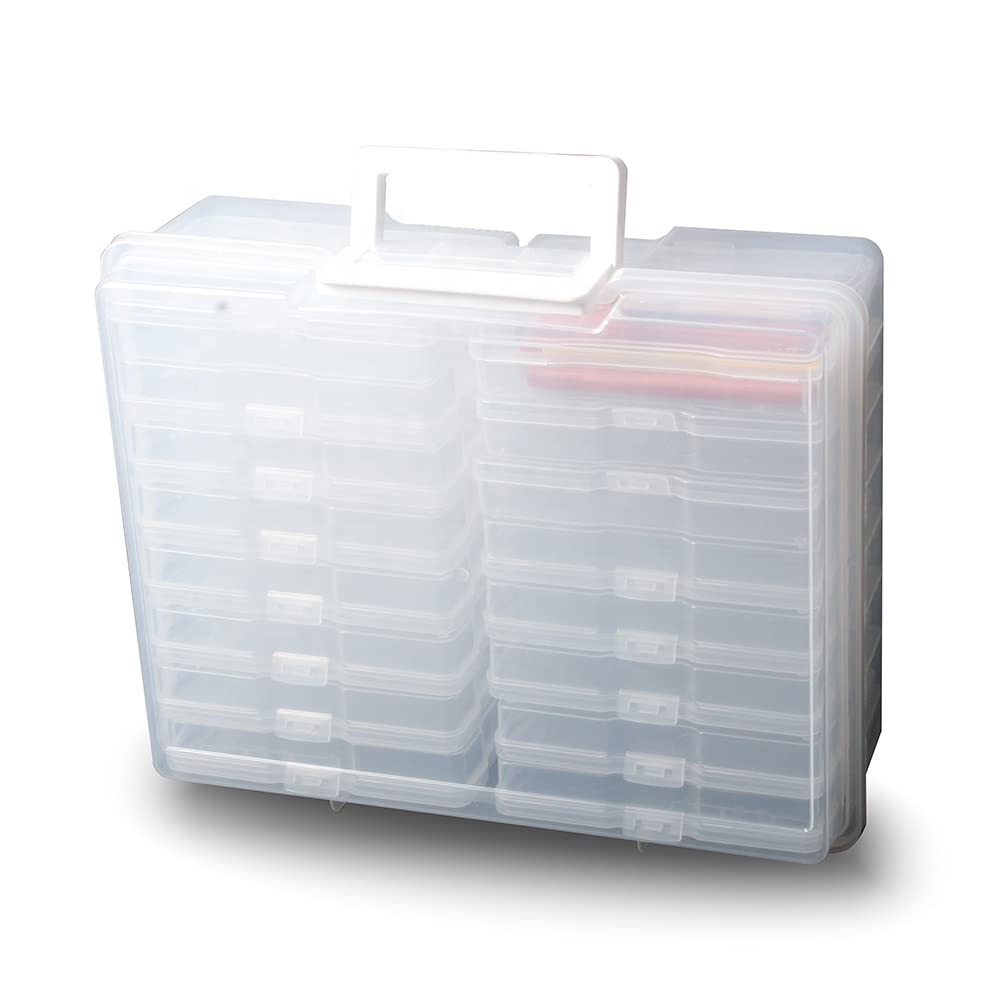 Zuvo Plastic Photo Storage Box With 16 Cases and Removable Dividers for Organizing Photographs, Stamps, Stationery, Jewellery, Seed, Toys, Arts and