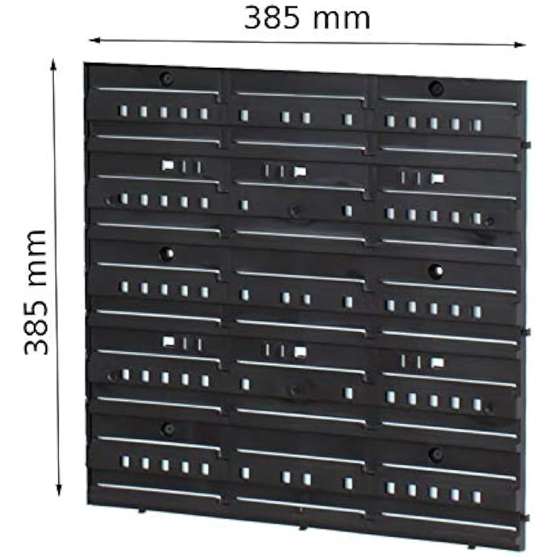 Set of 100 XS size IN-Box storage bins and wall mounted louvre