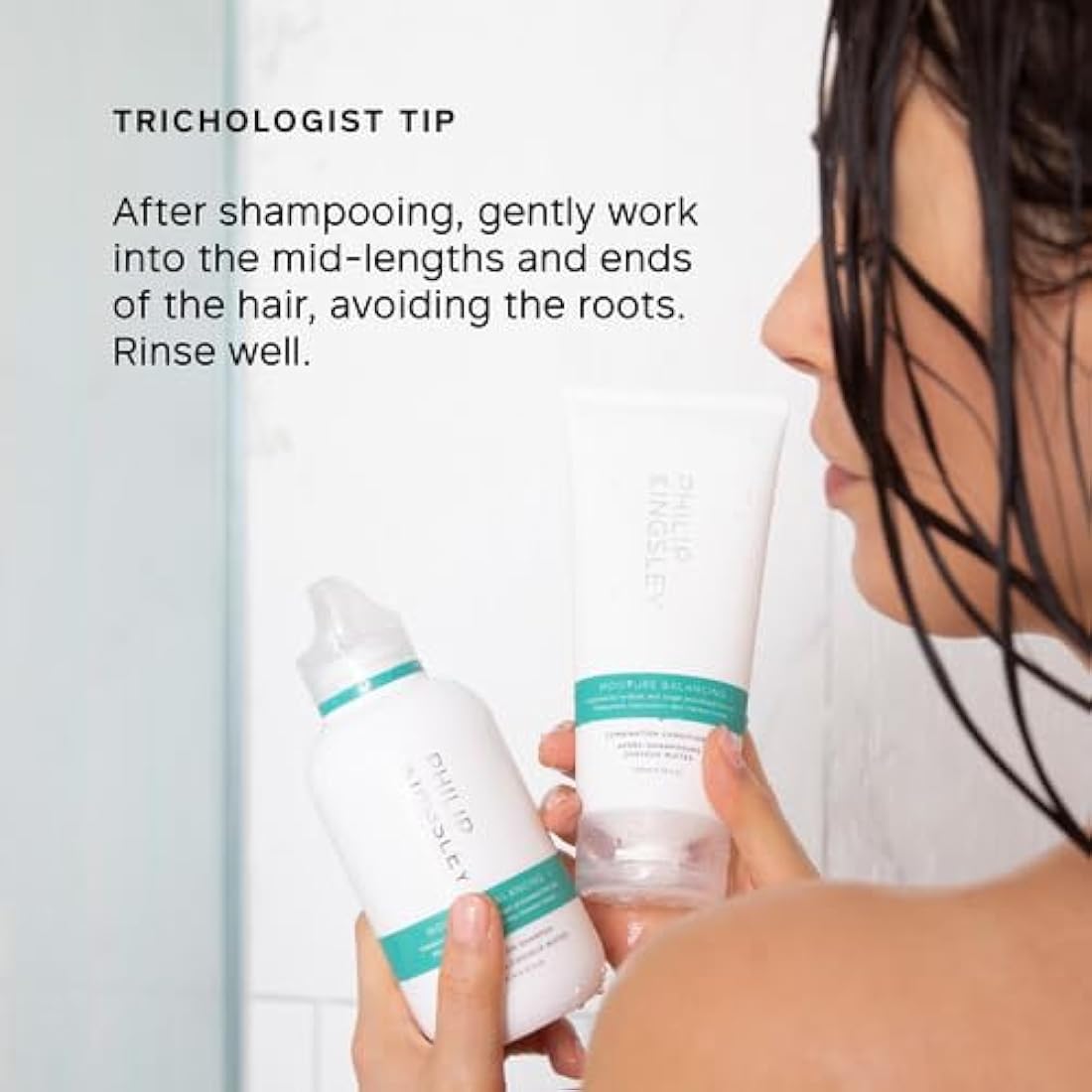 Philip Kingsley | Moisture Balancing Combination Conditioner | Restore Your Hair's Shine, Softness and Hydration | Nourishing Hydration and Moisturizing for Dry Hair | 1000ml