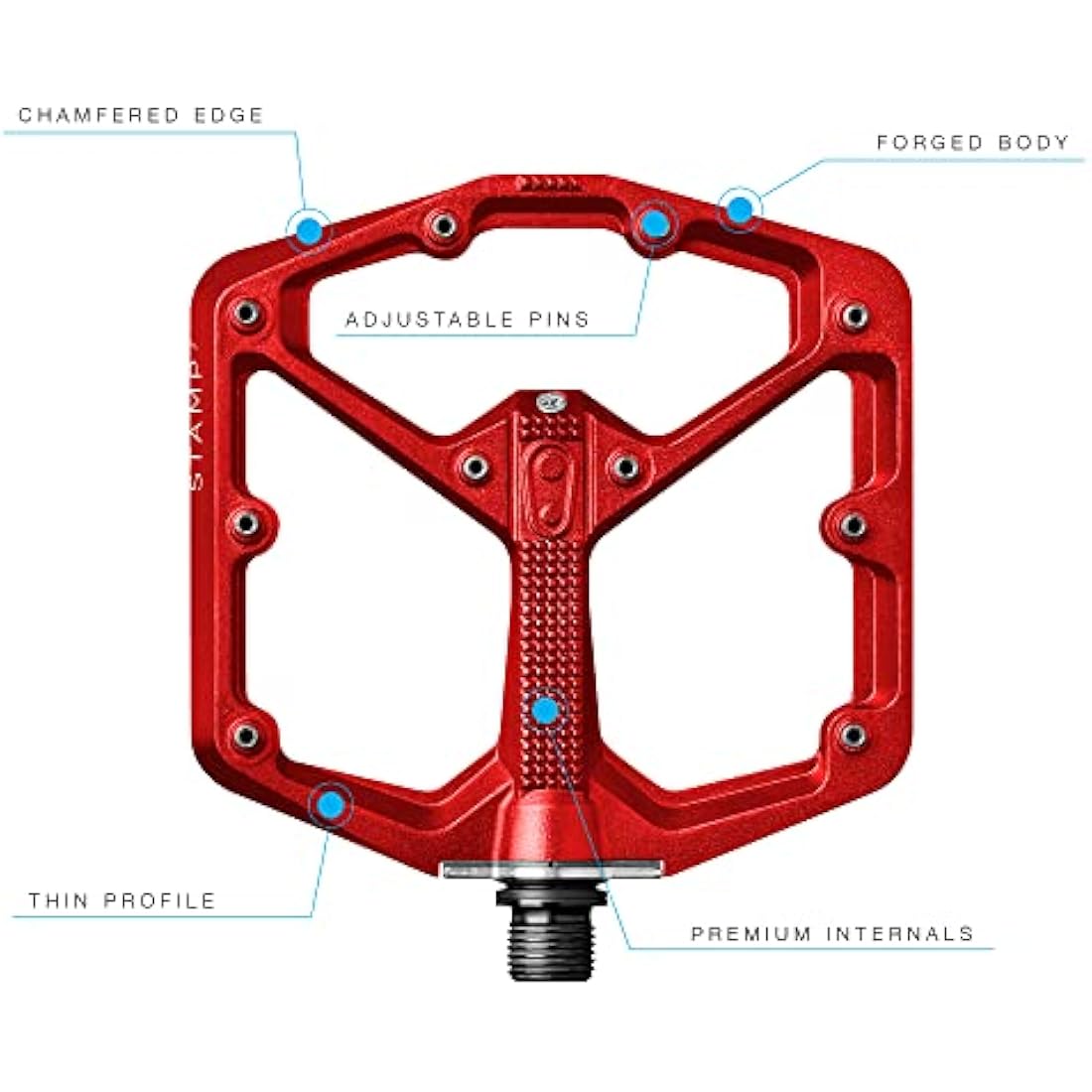 Crankbrothers Stamp MTB Pedal, Black, Metal, Adult, Mountain Bike