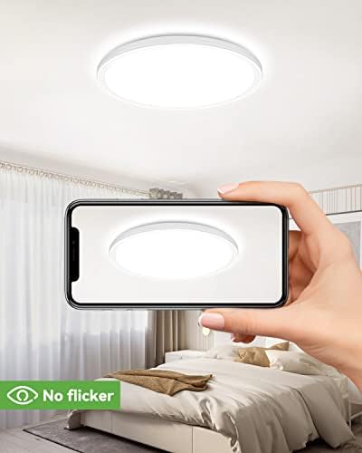 zemty 2 Pack 29W 3200LM LED Ceiling Light, 30cm Bathroom Lights Ceiling 3000K/4500K/6000K, 3 Color Temperature Round Ultra Thin for Bedroom, Bathroom, Living Room, Kitchen
