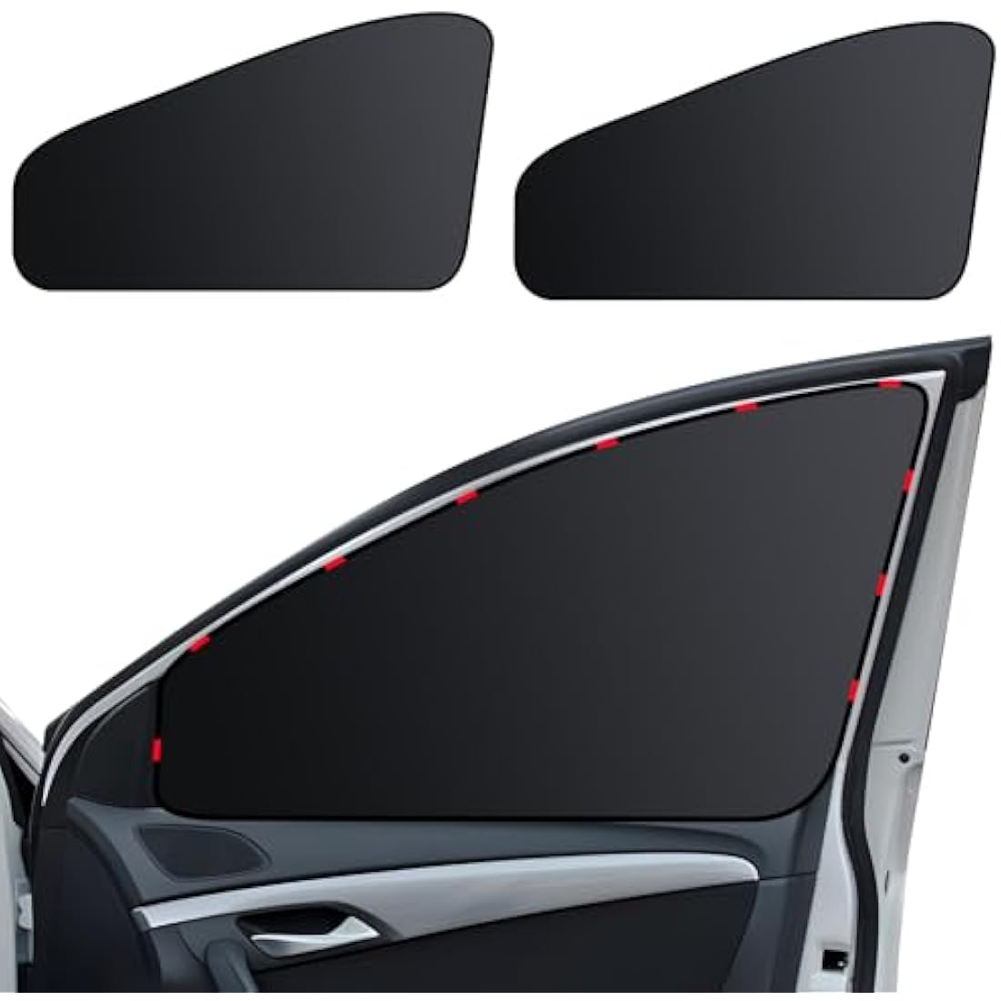 ZATOOTO Car Side Window Shades, Magnetic Car Sunshades for Blockout, Privacy, Opaque, Black, 2PCS