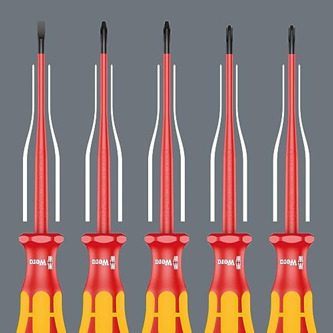 Wera 05135961001 Screwdriver Set Kraftform PlusSerie 100" 160iSS-7 pcs, Red-Yellow