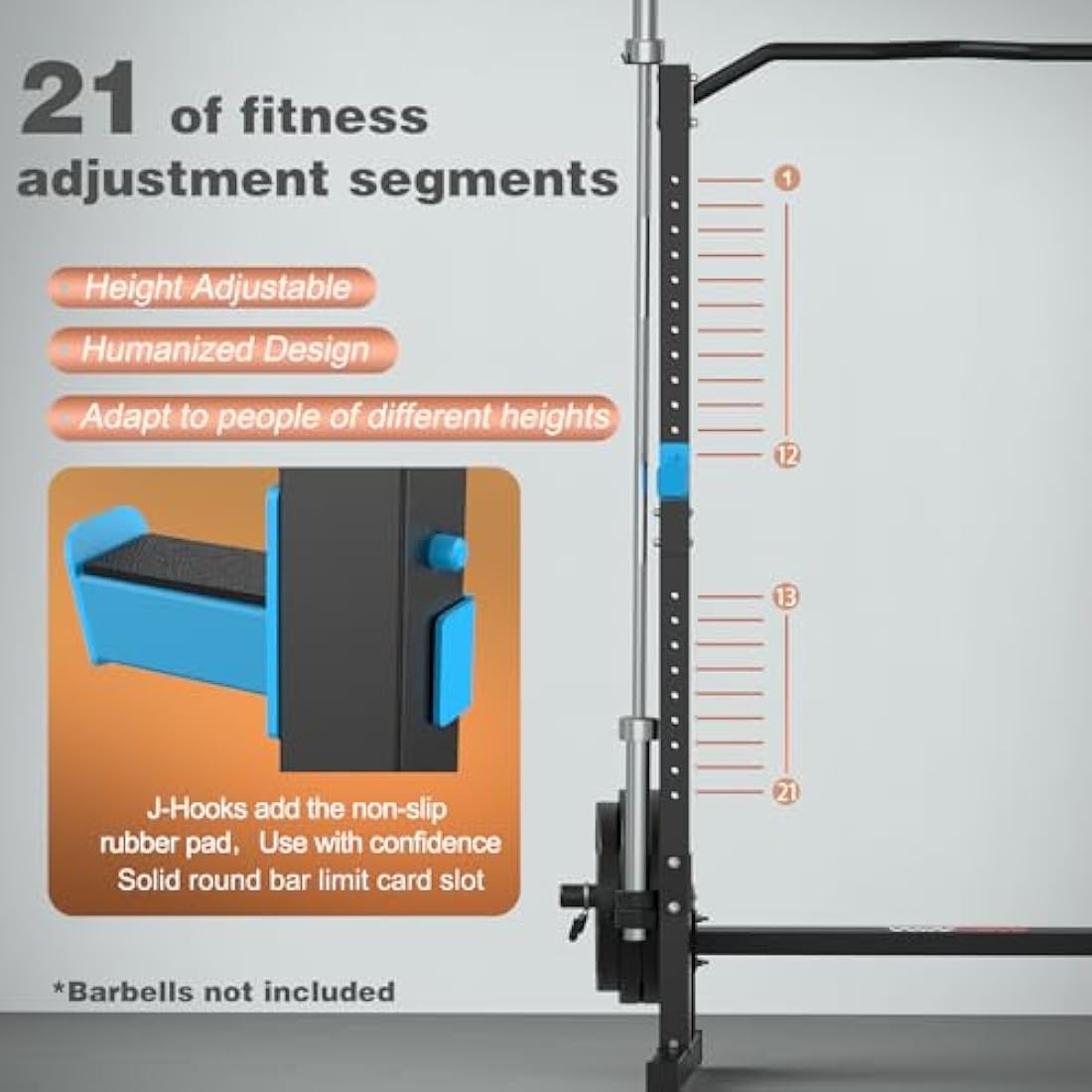 WINNOW Power Cage Multi-Functional Power Rack with J-Hooks, Dip Handles, Landmine Attachment and Optional Cable Pulley System for Home Gym