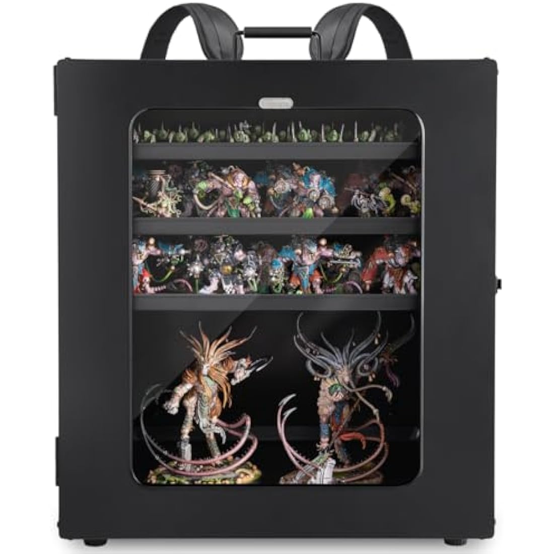 Miniatures Storage Case Miniatures Transport Case, shoulder straps, Stackable miniature carrying case (5pcs tray) easy transportation and storage for warhammer 40k (miniature not included, large size)