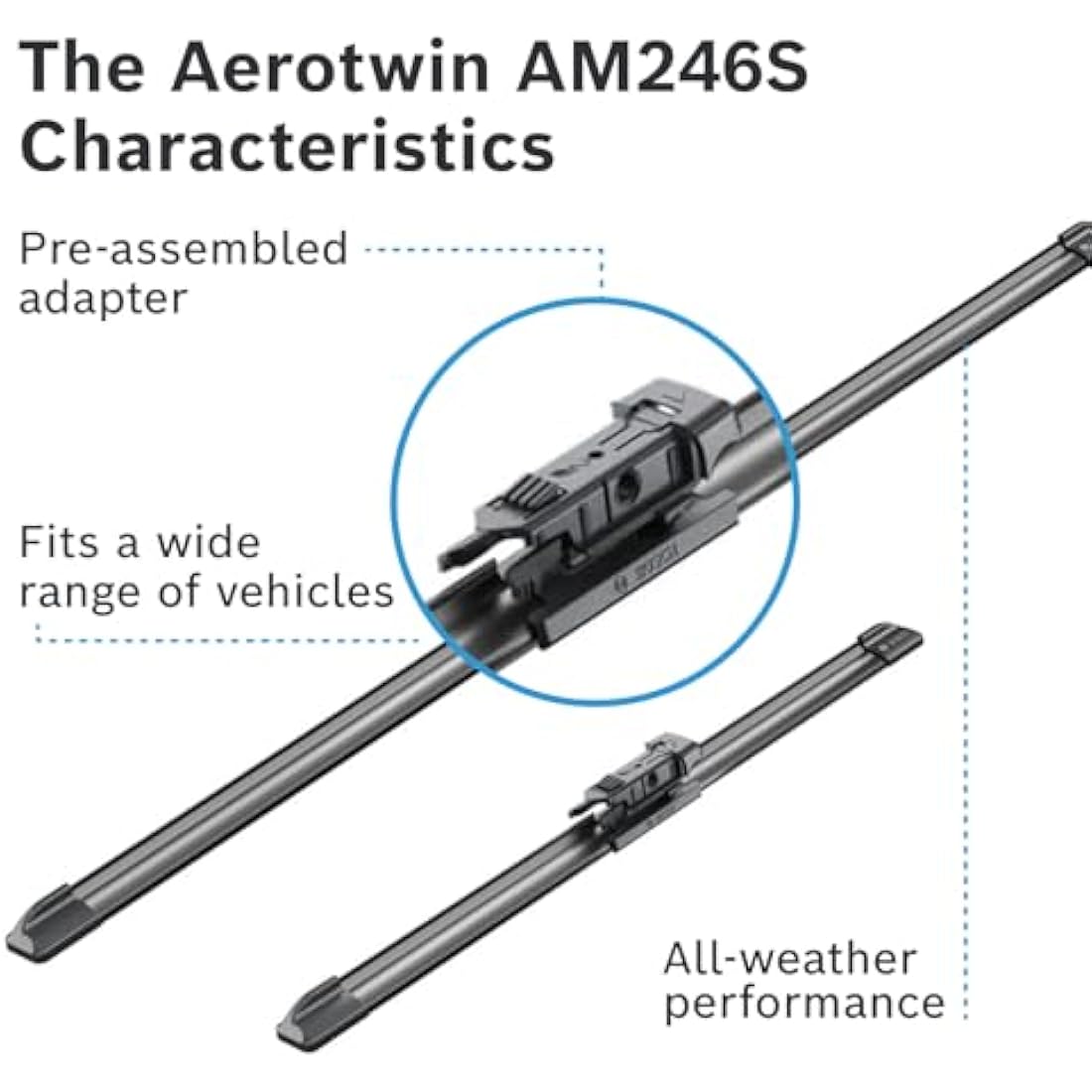 Bosch Wiper Blade Aerotwin AM246S, Length: 650mm/380mm − set of front wiper blades