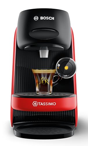 Tassimo by Bosch FINESSE TAS16B3GB POD Coffee Machine, 1400 Watt, 0.7 Litre - Red