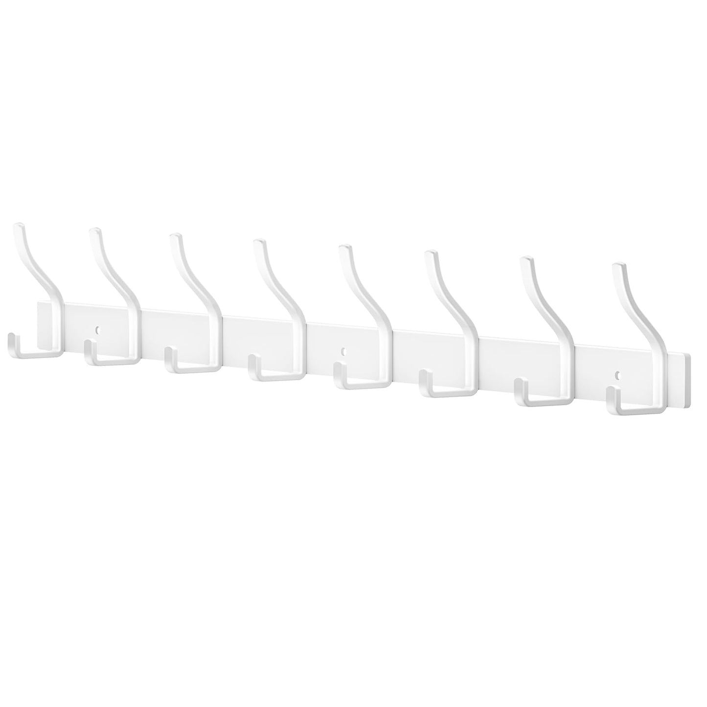 MEIJO Coat Hooks Wall Mounted Stainless Steel, White Coat Rack Wall Mounted with 8 Hooks Heavy Duty Coat Hooks for Door, Bathroom, Bedroom, Kitchen