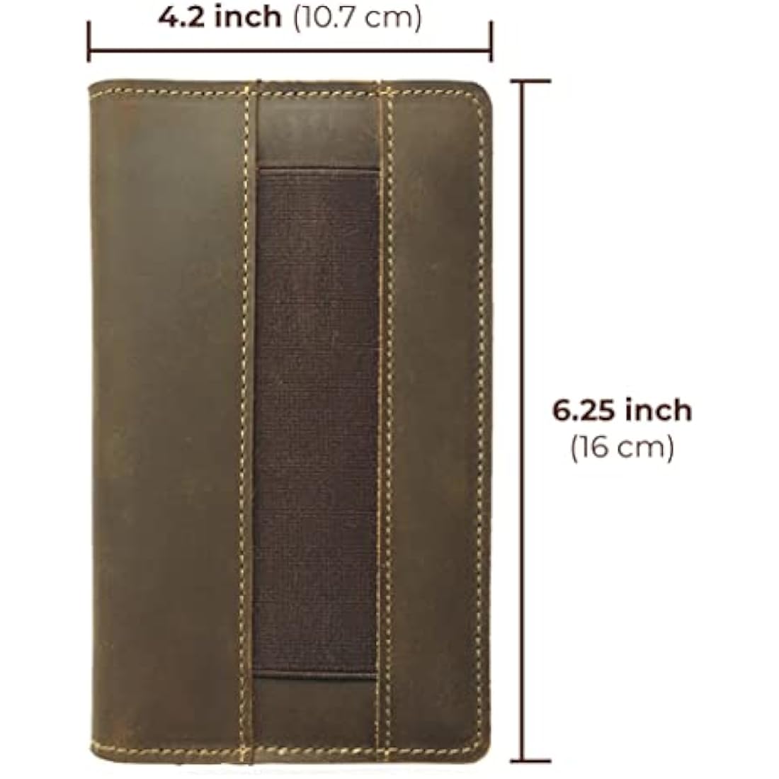 Leather Field Notes Cover, Moleskine Cahier Journal Cover | Handmade Vintage Leather Cover for 3.5" x 5.5" Brown Pocket Field Notebook & Small Notepad | Incl Pen + Field Note Booklet pen card holder
