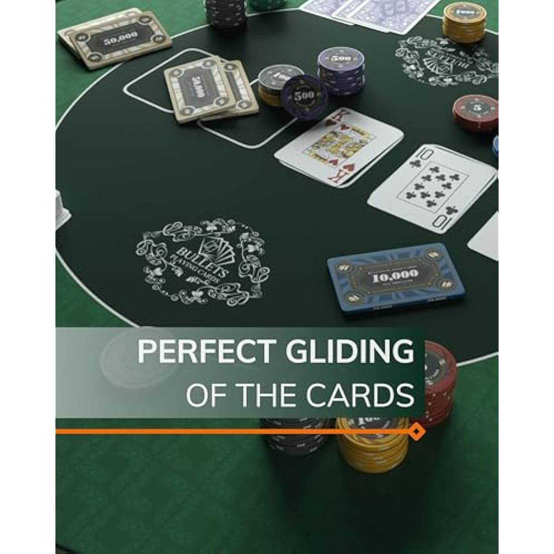 Bullets Playing Cards, Poker Layout, Table Top 100 x 60cm from Playing Mat, ideal as a gift