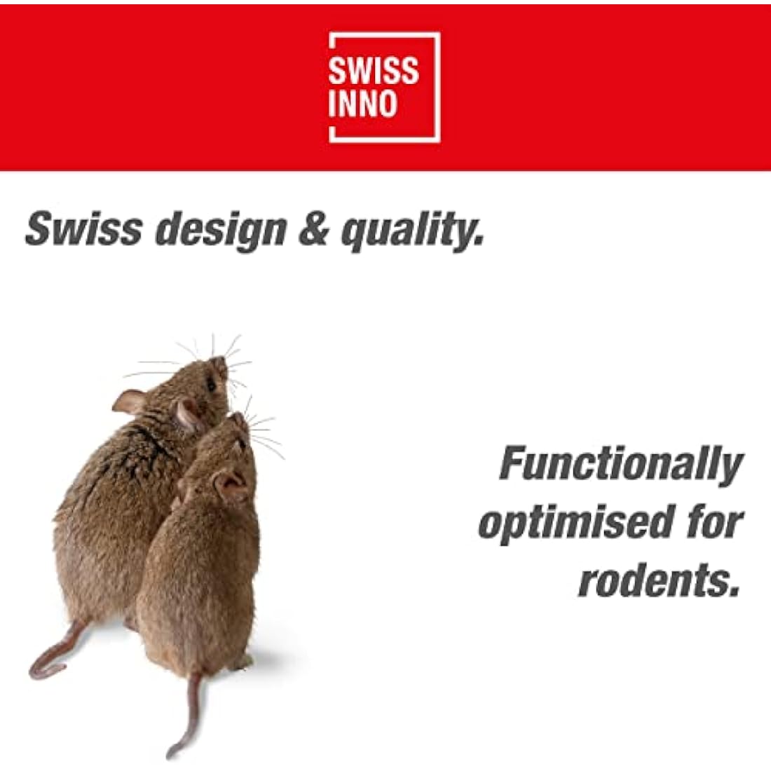 SWISSINNO Battery Ultrasonic Rodent Repeller – Portable Mouse and Rat Deterrent – High-Frequency Ultrasound – 20m² Coverage – 8 x AA Battery Operation – 6–7 Weeks Runtime