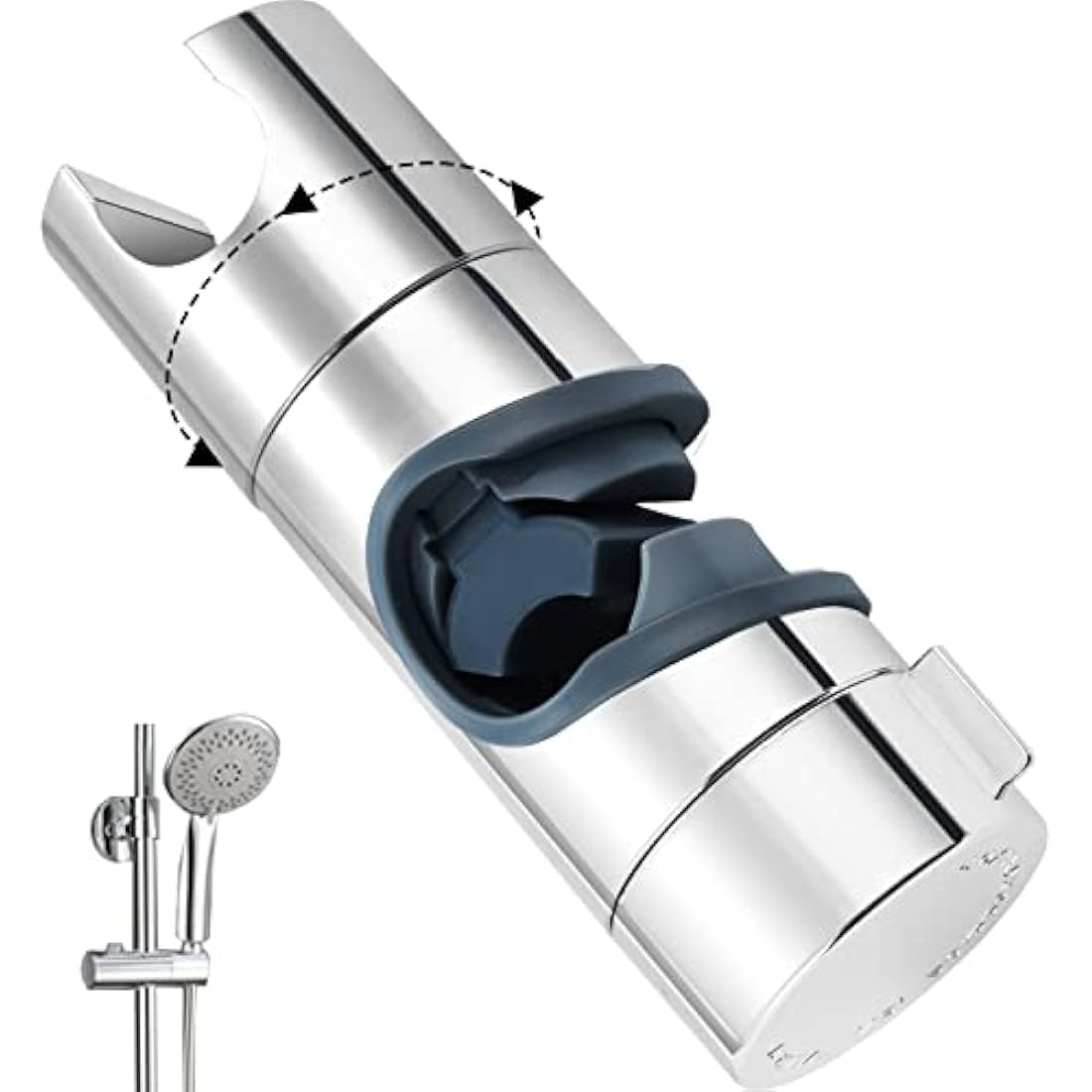 Shower Head Holders, BBLIKE Hand Shower Bracket Replacement 16-19MM Adjustable Replacement Shower Holder Chrome Plated Shower Bracket (16-19mm), Grey