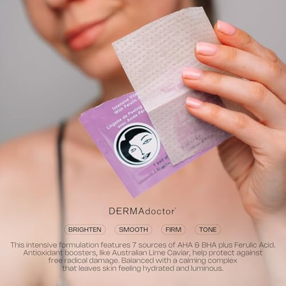 DERMAdoctor Kakadu C Intensive Vitamin C Peel Pads – Exfoliating Treatment with Ferulic Acid & Vitamin E for Brighter, Smoother Skin – 30 Pads