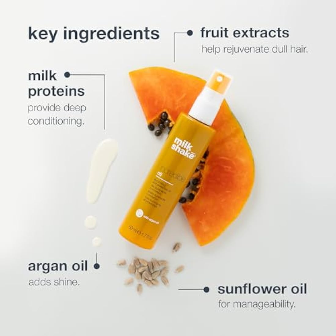 milk_shake | Incredible Oil 50 ml, Illuminating and Protective Hair Oil, for Softer, Lighter and Shinier Hair, Made in Italy