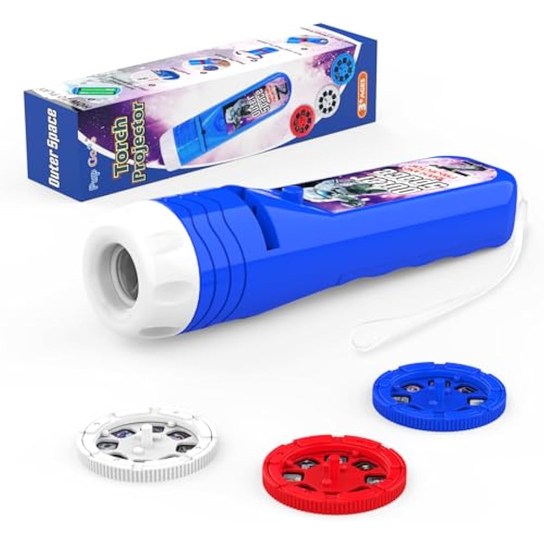 Pup Go Outer Space Torch and Projector for Kids Ages 3+, Including 3 Discs 24 Images, Cool Toys for Boys & Girls, Space Explore Projector Night Light, Educational Toys Idea Birthday Gifts for Toddler