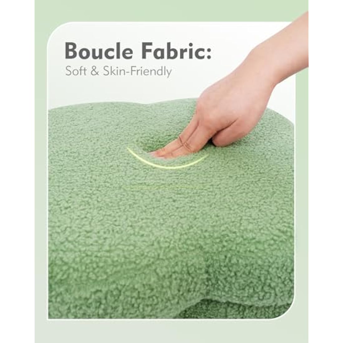 Bonlife Green Ottoman Storage Box,Teddy Storage Seat Box,Folding Small Footstool For Living Room,Kid's Toy Chest Box,Flower Shape,38x38x38cm