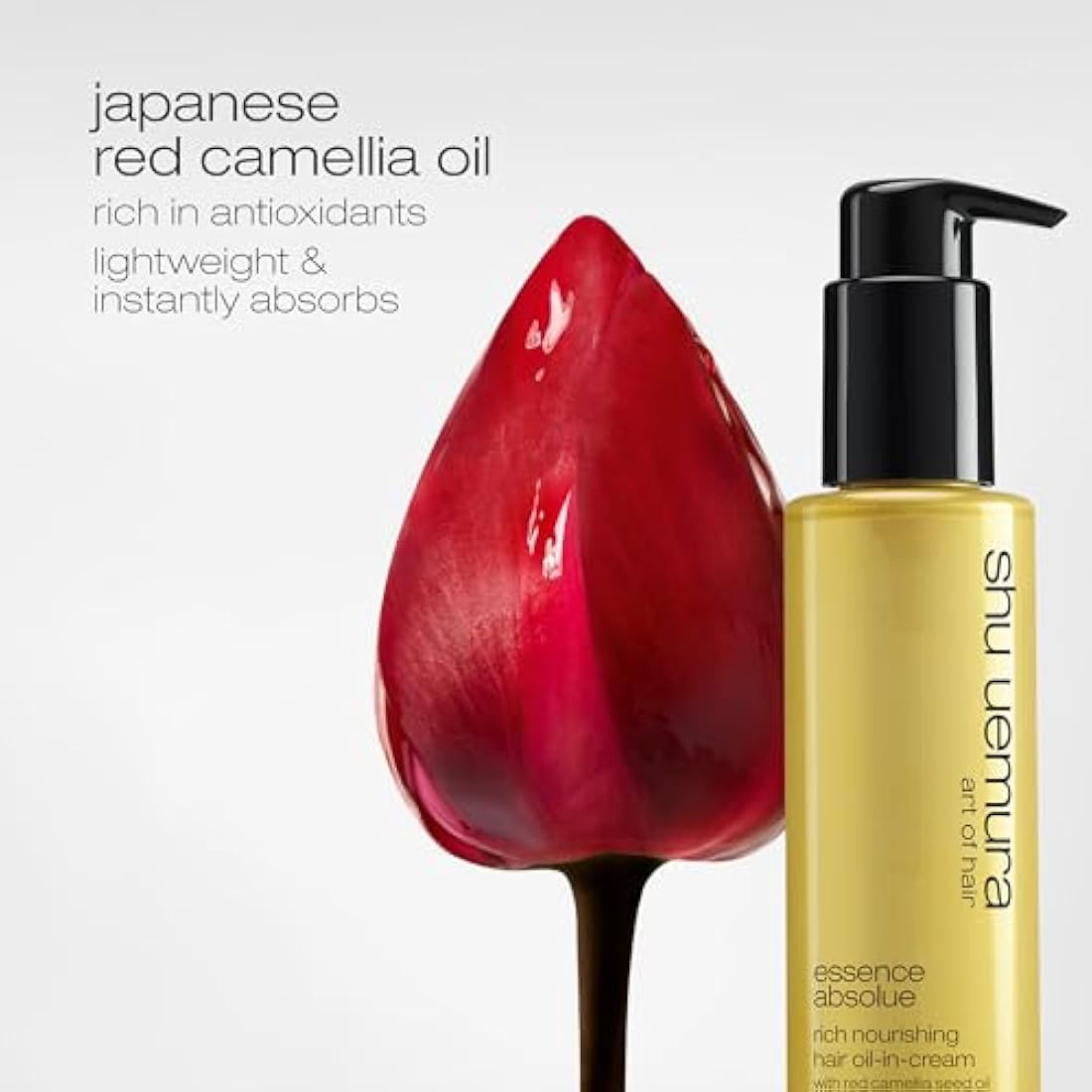 Shu Uemura, Nourishing Hair Oil-in-Cream Essence Absolue, All Hair Types, Enriched with Camellia Oil, For Soft Hair, Anti-Frizz, 150 ml