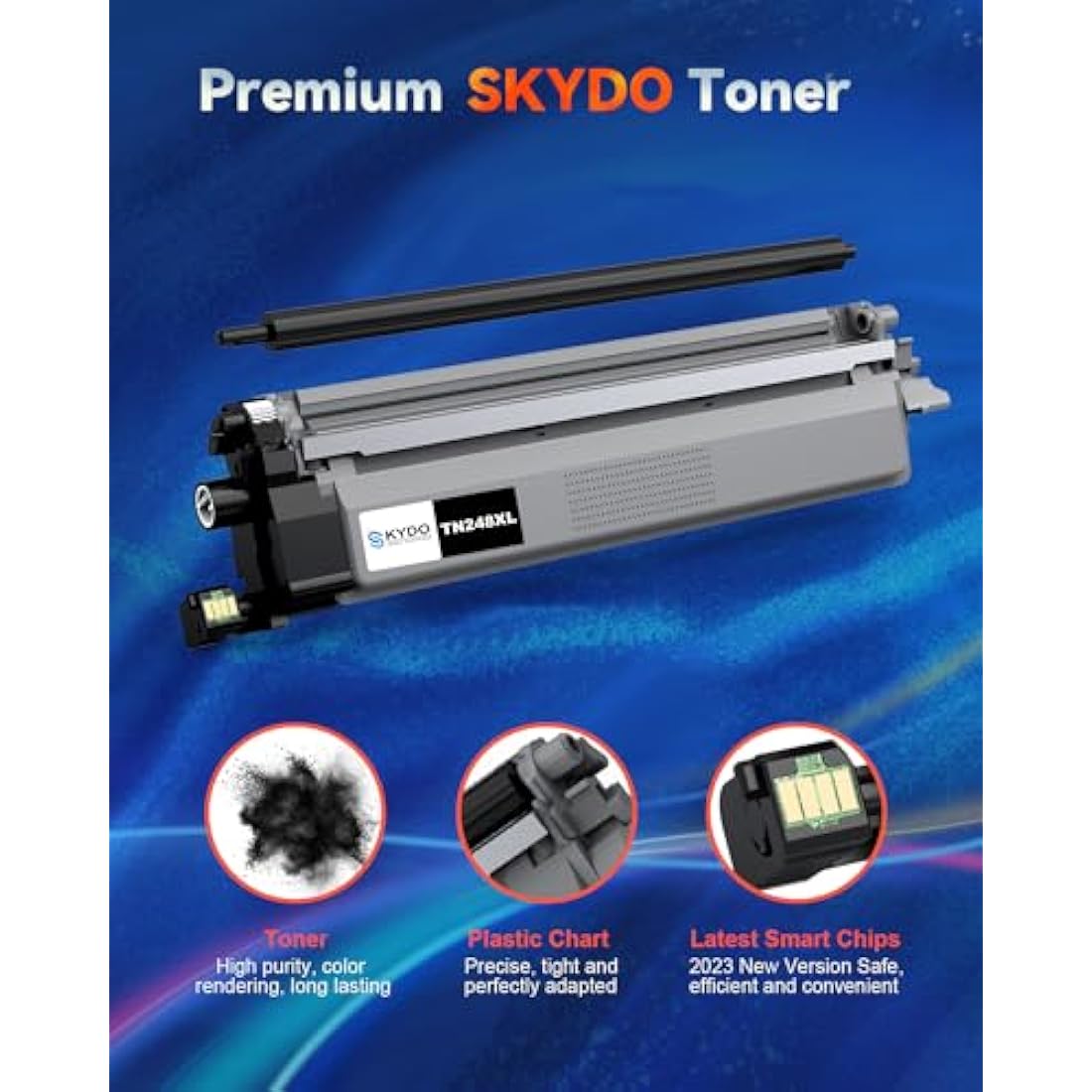 Skydo TN248XL Black Toner (Latest chips, High Yield, Perfect Compatibility)Compatible for Brother TN248 XL TN248XLBK for MFC-L3740CDW MFC-L3760CDW DCP-L3560CDW DCP-L3520CDW HL-L8230CDW L3220CW Printer