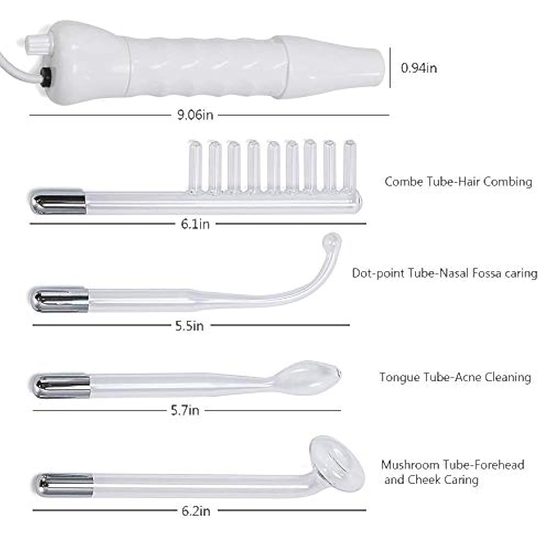TEEROVA Skin Therapy Wand - Portable Handheld High Frequency Skin Therapy Machine for Acne Treatment, Skin Tightening, Wrinkle Reducing, Dark Circles, Puffy Eyes & Hair Follicle Stimulator