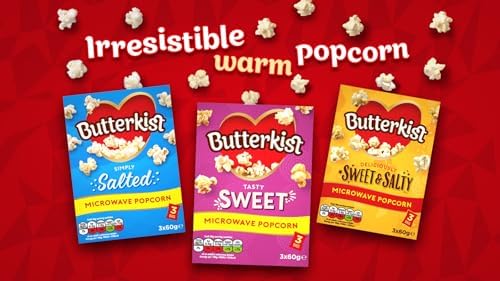 Butterkist CRUNCHY TOFFEE Popcorn 6x20g Snack Packs, Case of 12 - Gluten free, Source of Fibre, Made from Wholegrains, No Artificial Colours or Flavours, Suitable for Vegetarians