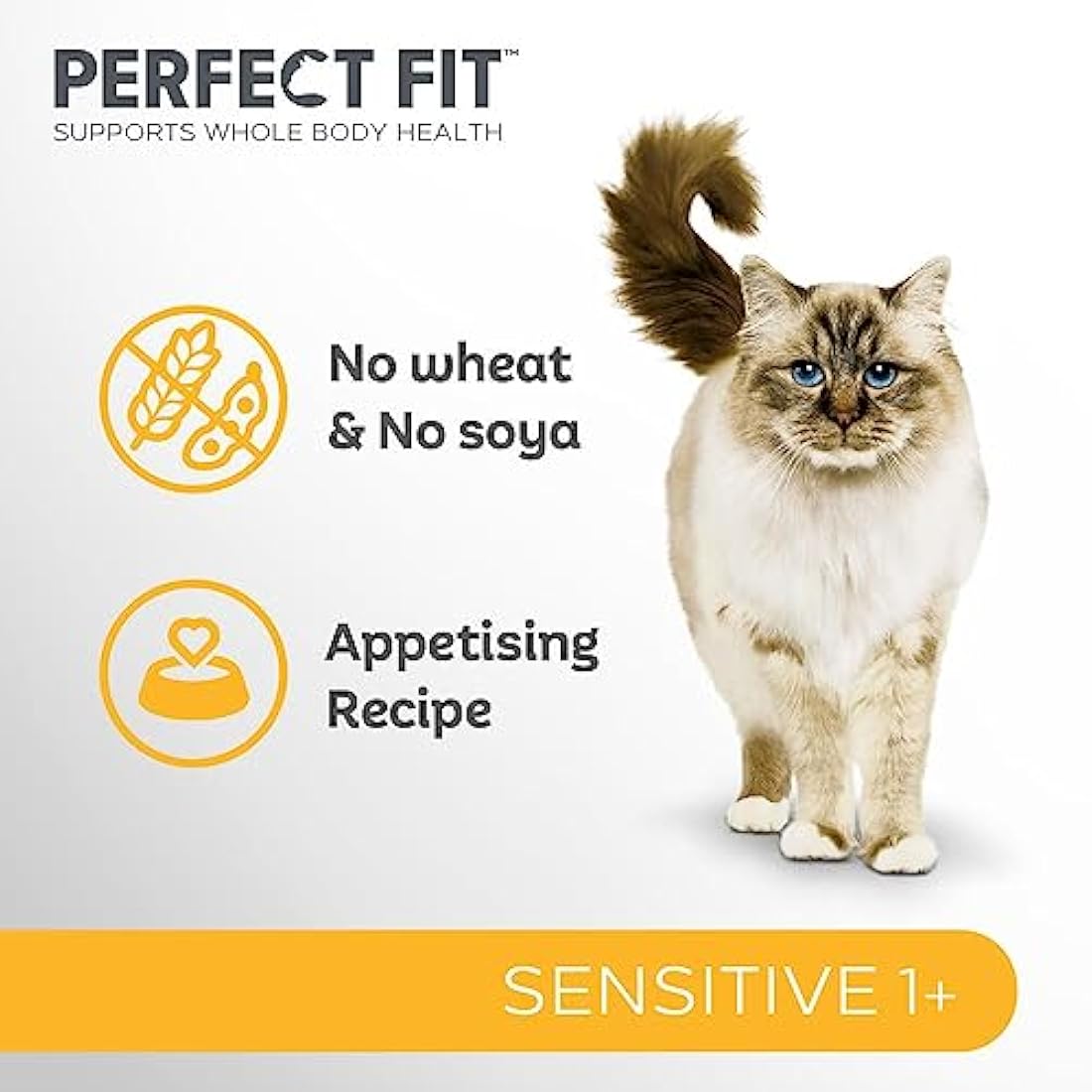 Perfect Fit Sensitive Adult 1+ Complete Dry Cat Food for Adult Cats Aged 1+ Years, Rich in Turkey, 1 Bag (7 kg)
