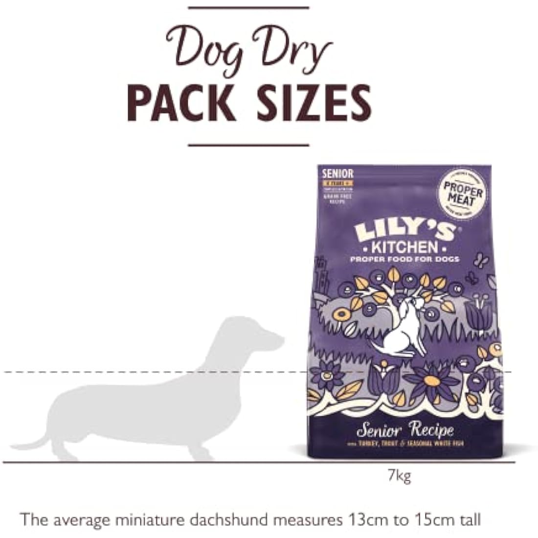 Lily’s Kitchen Made with natural Ingredients Senior Dry Dog Food Turkey & Trout Complete Nutrition 7kg Bag