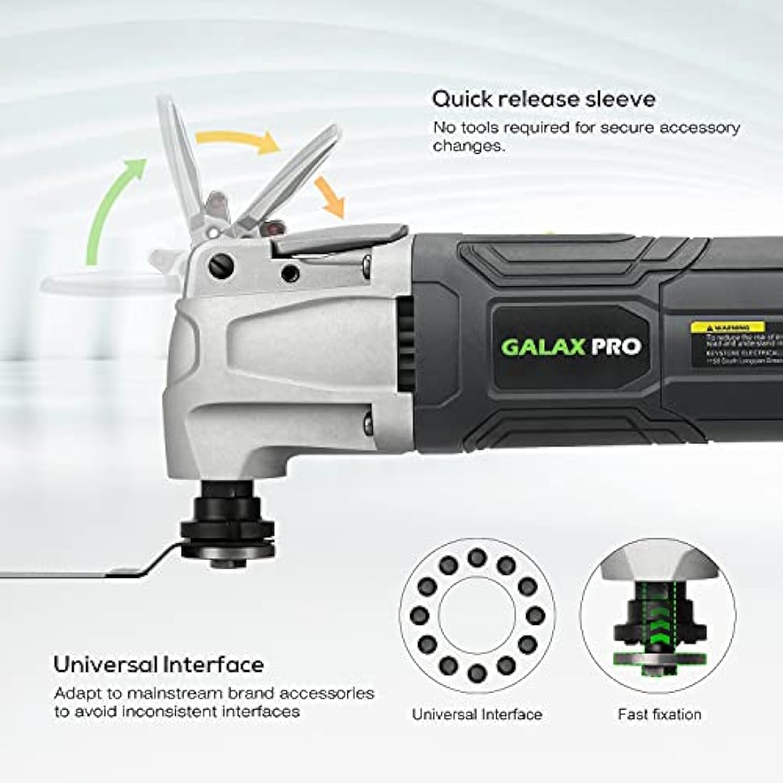 GALAX PRO Oscillating Tool, 260W 6 Variable Speed Oscillating Multi-Tool Kit with Quick-Lock Accessory Change, Oscillating Angle:3°, 40pcs Accessories and Carry Bag