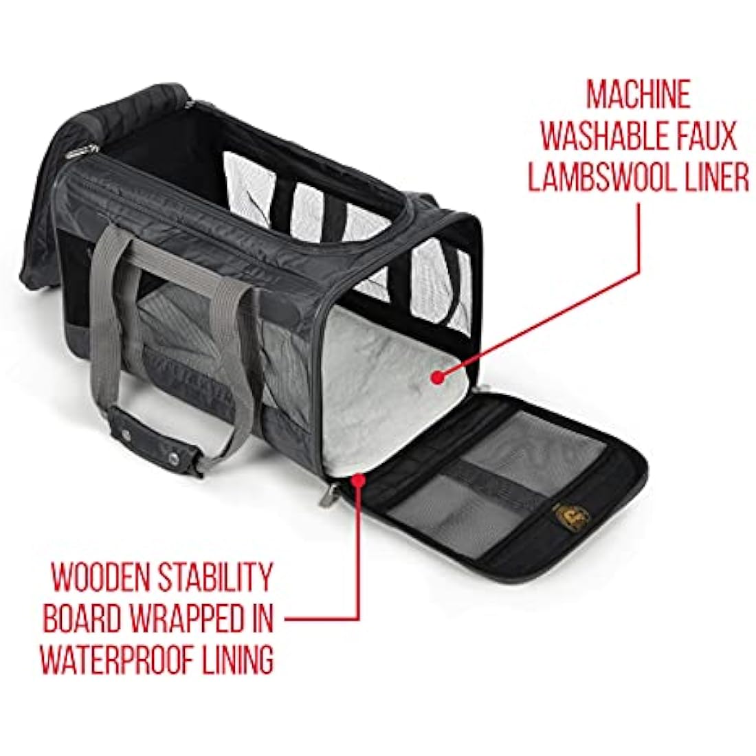 Sherpa Genuine Deluxe Pet Carrier - Airline Approved and Guaranteed on Board - Charcoal Grey, Small
