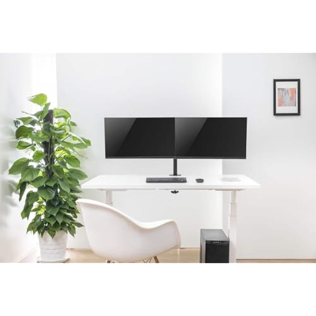 Audizio MAD20 Dual Monitor Desk Mount with Adjustable Steel Arms for 13-32" Screens – Full Motion, Height Adjustable, Tilt, Swivel, 360° Rotation, VESA 75x75 & 100x100, Black