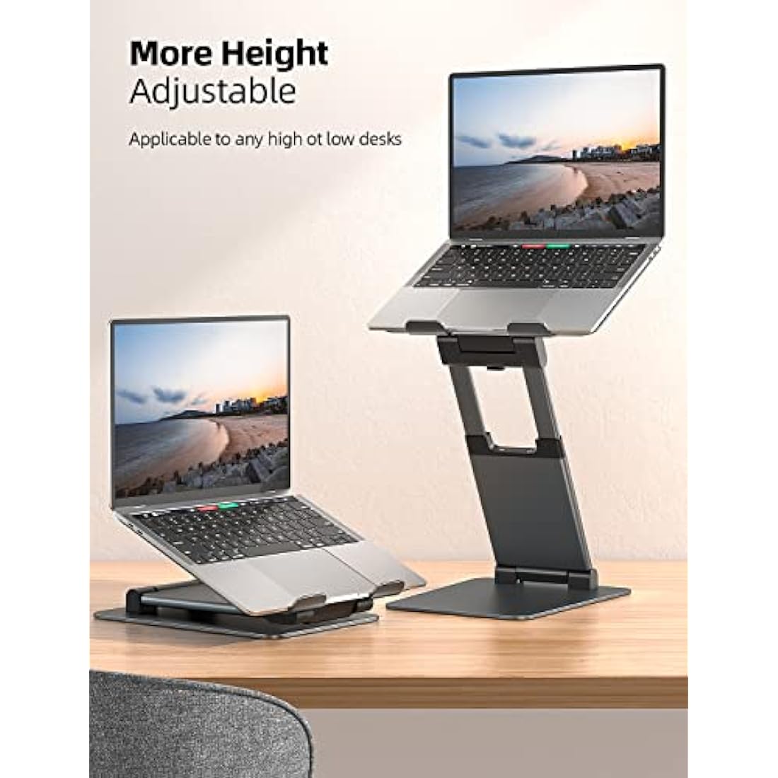 Nulaxy Laptop Stand for Desk, Adjustable Laptop Riser Ergonomic Laptop Holder Adjustable Height from 1.2" to 20", Supports up to 22lbs, Compatible with MacBook, All Laptops Tablets 10-17"(Space Grey)